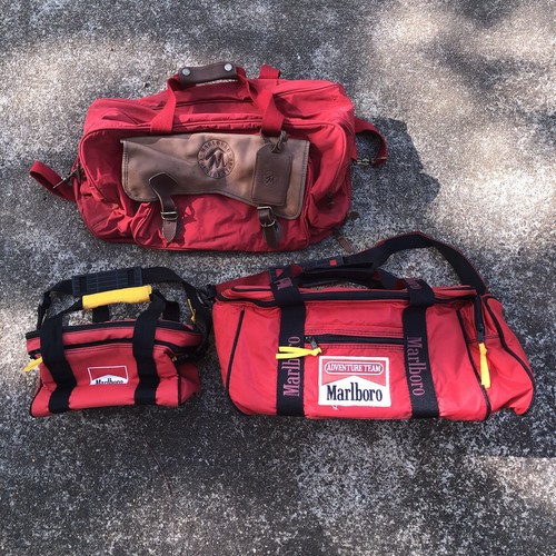 Vintage 1990er Marlboro Gear Lot Seesack Reisetasche Gepäck und Brotzeittasche