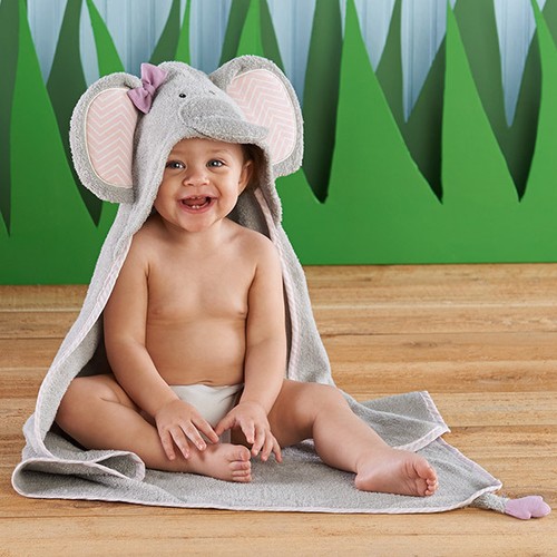 Splish Splash Elephant Bath Hooded Spa Towel Baby Shower Gift - Picture 3 of 3