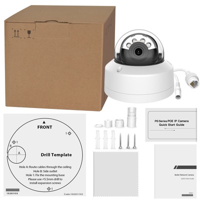 Hikvision Compatible 6MP ColorVu IP Camera IR Dual light Mic POE Dome Outdoor