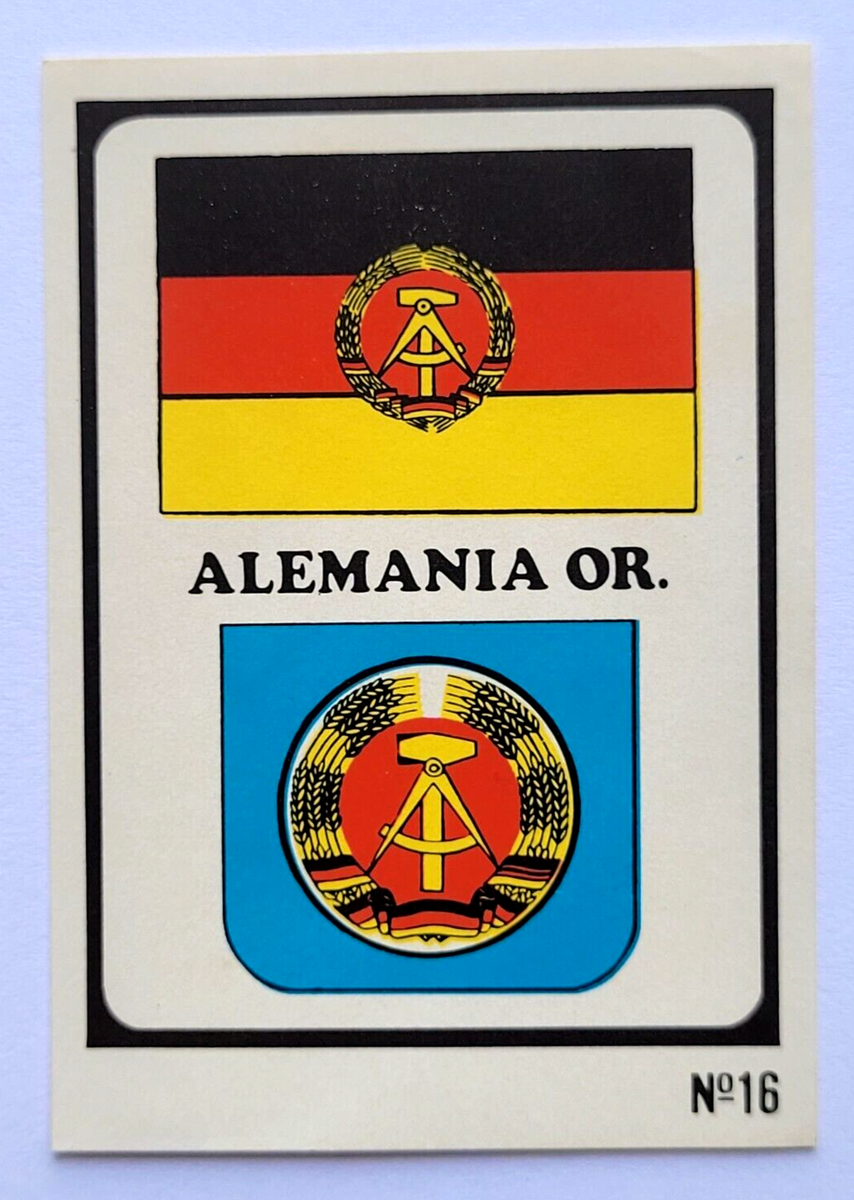 1974 EM Munich World Cup FIFA #016 EAST GERMANY FLAG Soccer Cromo