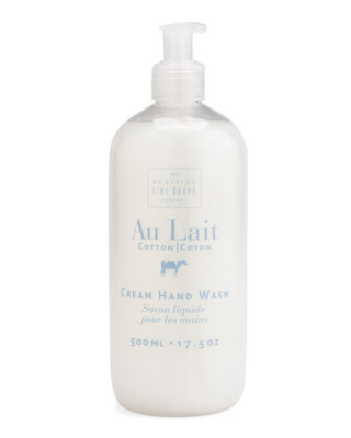 Au Lait Cotton Cream Hand Wash Pump Bottle Scottish Fine Soaps 17.5 oz New