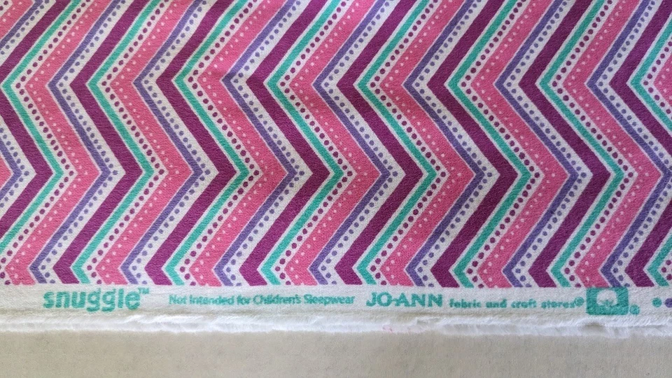 Joann Snuggle Flannel 2-1/3 yards by 44 inches Pink/Lavender/Green Chevron - Image 2 of 3