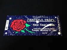 Grateful Dead Ticket 1985 1986 New Years Eve 12/31/1985 Space Rose GDTS BGP Stub