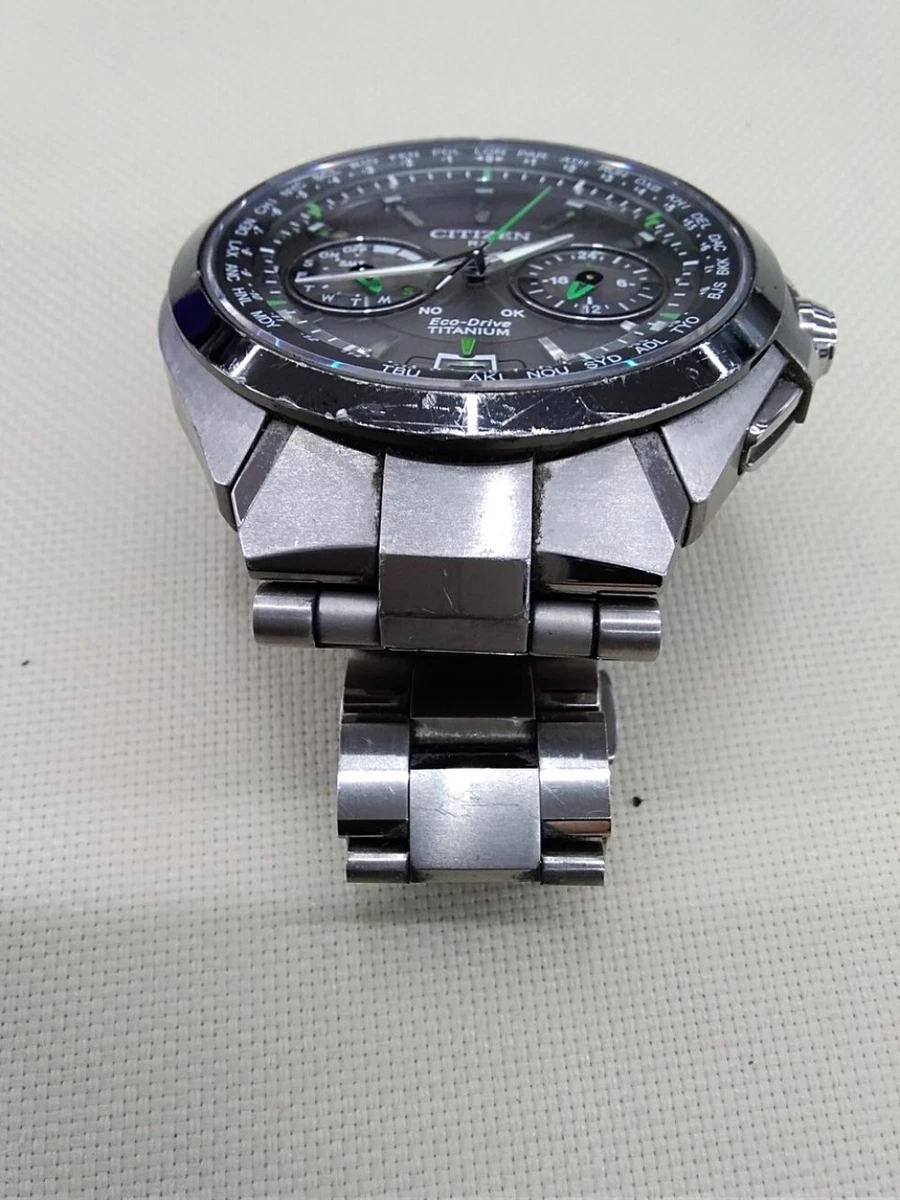 Citizen Attesa Eco Drive CC1086 50E Satellite Wave Quartz Titanium Men s Used
