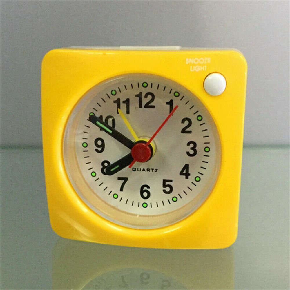 Quartz Alarm Clock & Night Light No Tick Snooze Silent Small Bedside