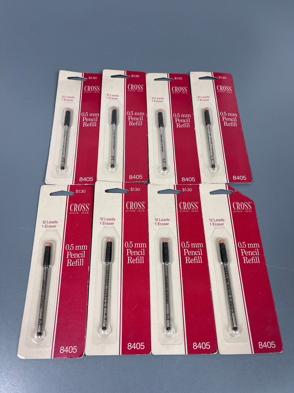 Genuine Cross 0.5 mm Pencil and Eraser Refill 8405 [Lot of 8] New Old