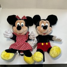 Vintage Mickey And Minnie Mouse Disneyland Walt Disney World Plush 16  