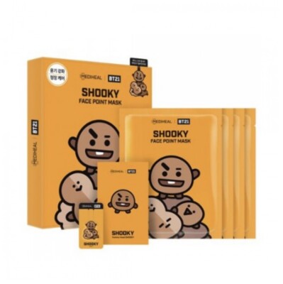 BTS BT21 Mediheal Face Point Mask Shooky (Radiance) w/ Postcard & Bookmark