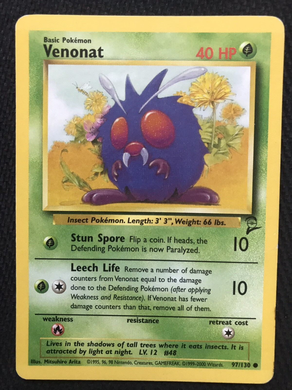 VENONAT - 97/130 - Base Set 2 - Pokemon Card