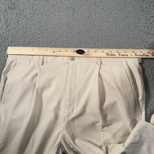Nike Golf Pants Men 38x32 Beige Pleated Stretch Performance Chino Cuffed Fit Dry - Picture 9 of 21