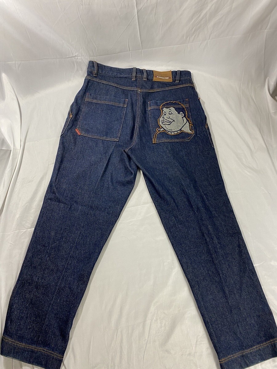 Platinum Fubu Fat Albert Ruby Jeans Sz 38X 32 Dark Blue Jeans