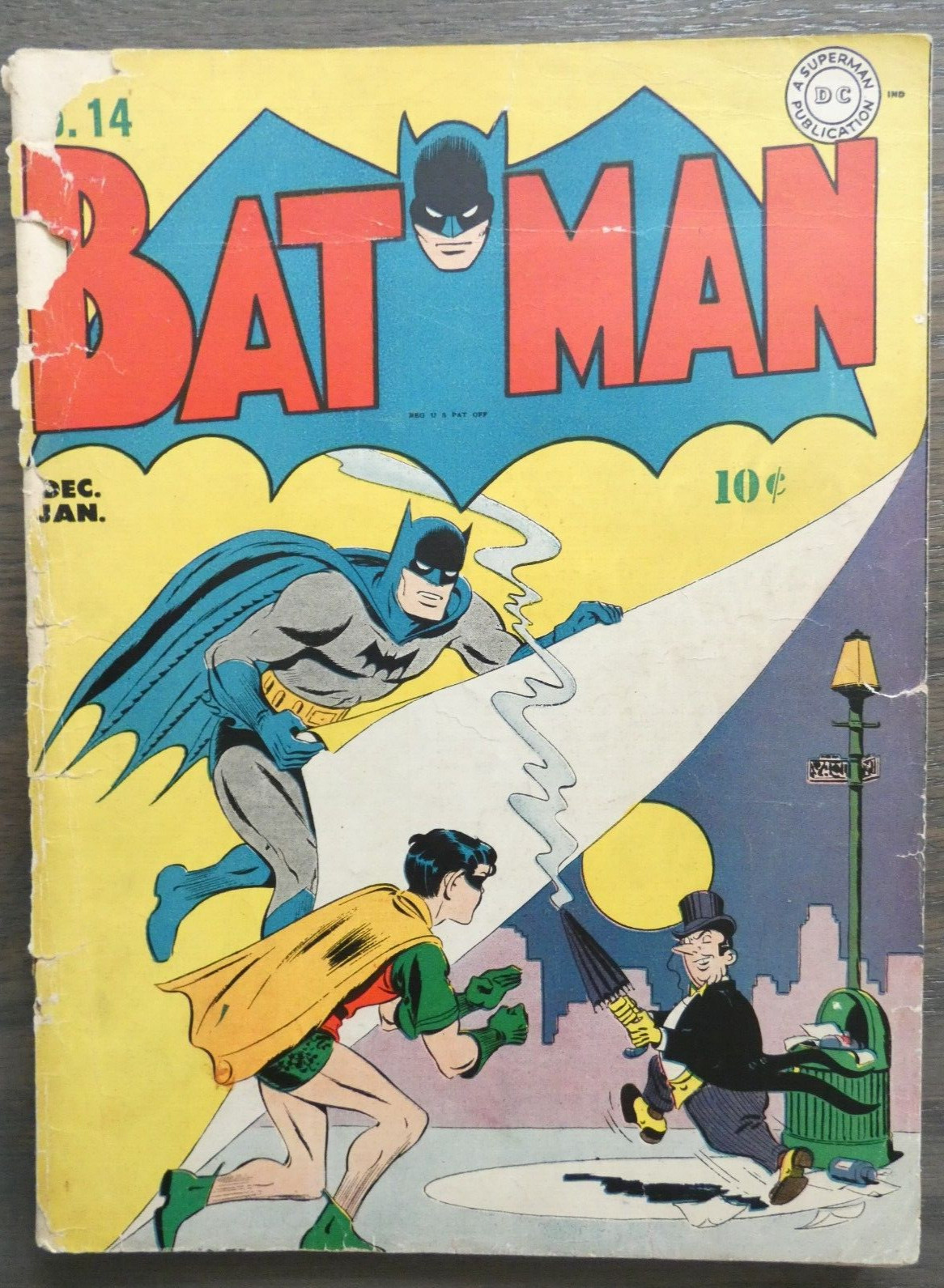 BATMAN #14 (Dec 1942-Jan 1943) *** 2nd PENGUIN *** Bob Kane, No Back Cover