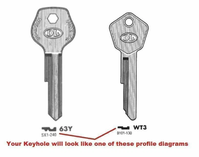 63Y BMW ISETTA, 700 ENCENDIDO 1956-65, 1600 2000 2002 puerta maletero llave en blanco 68-76 Foto 3 de 4