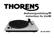 Operating Instructions For Thorens TD 295 MK4