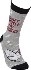LOL Divertidos Calcetines Algodón Novedad No Volar Mis Plumas Gris Negro Pollo NUEVO