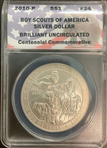 2010-P BOY SCOUTS SILVER DOLLAR BRILLIANT UNCIRCULATED COMMEMERATIVE