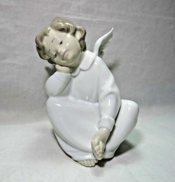 Lladro 4961 Cherub Angel Dreaming 6" Porcelain Figurine for sale online