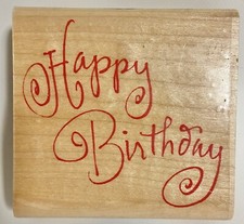 Happy Birthday Rubber Stamp Inkadinkado, Word Phrase Sentiment