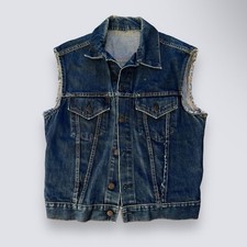 VTG Levi's Denim Vest Type 3 Denim Trucker Jacket 1970s Small