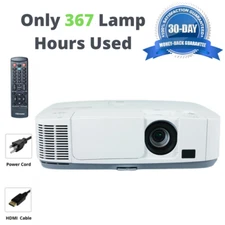 Only 367 Lamp Hours Used! NEC NP-P401W Projector Gaming 3LCD 4000 Lumens HD HDMI