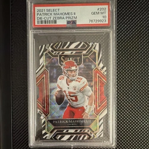 2021 Panini Select Patrick Mahomes II #202 Zebra Prizm Die-Cut PSA 10 Chiefs