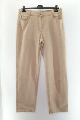 Gina Laura Carla Damen Jeans Gr. 44 Hose Beige Baumwolle #FU-22