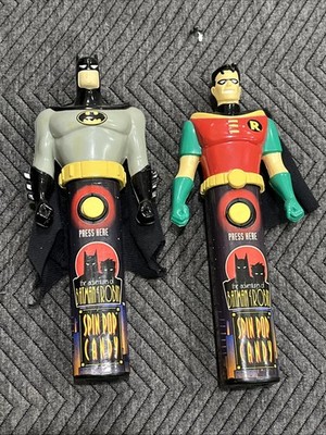 Batman & robin Animated Series Spin Pop Candy Toy 1997 DC Comics Cap Toys Inc