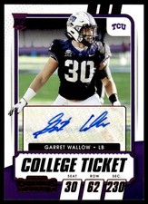 2021 Panini Contenders Draft Picks College Ticket Garret Wallow Auto TCU Horned