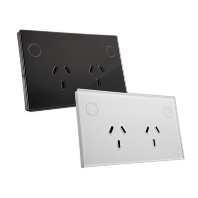 AU/NZ Approved Touch Glass Double Power Point Socket GPO