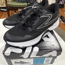 Fila Action Stride Energized Black / White 1863706 - Size 12 New