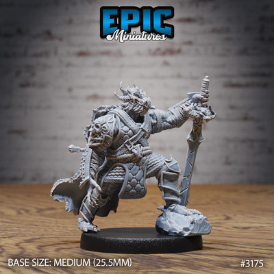 D&D Miniature - Dragonborn Warrior - 3D Model Print DnD RPG Figur Druck