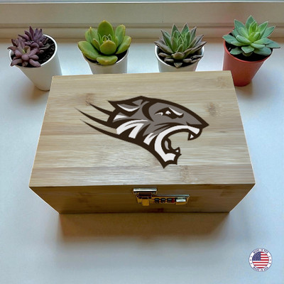 Carolina Panthers Stash Box   Bamboo  Storage with Lock and Rolling Tray
