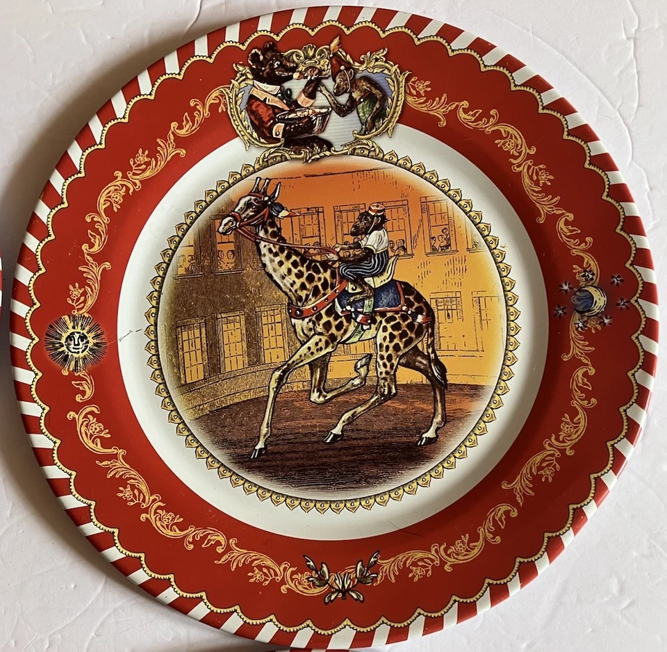 Juego de herrajes de restauración (4) placas decorativas de circo de hojalata de 10 pulgadas Foto 3 de 4