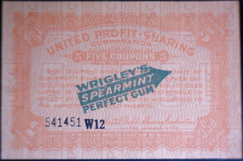 1930 s 5 Cent AU + FRACTIONAL Note Wrigley's Chewing Gum Currency RARE TYPE  NR