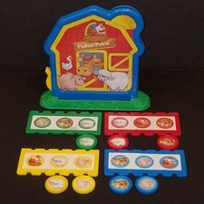 Fisher Price 1994 Barnyard Bingo Game Matching Animals Colors Vintage Preschool