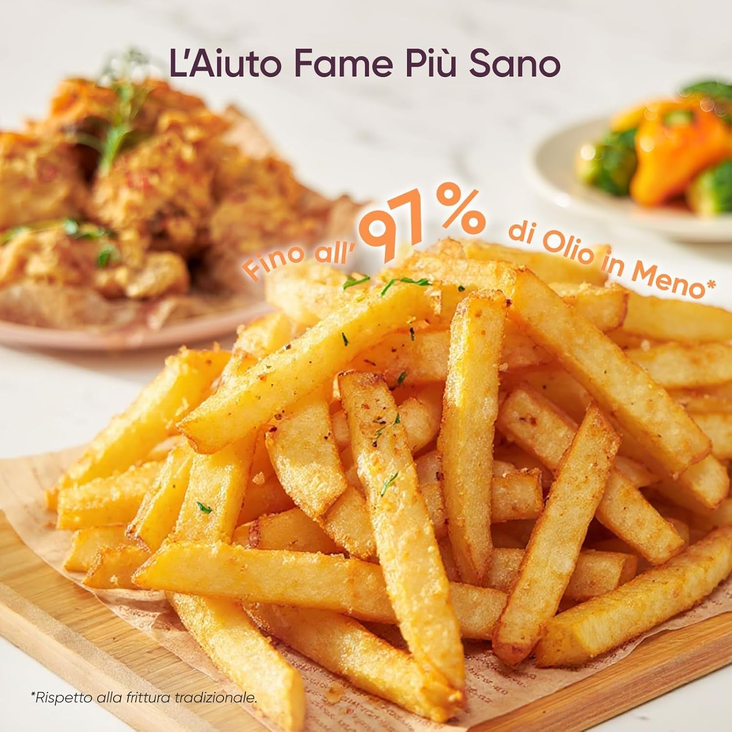 Friggitrice Ad Aria 5,7 Litri, Air Fryer, 13 Funzioni, 97% Meno Olio, 67.5% Di R foto 4