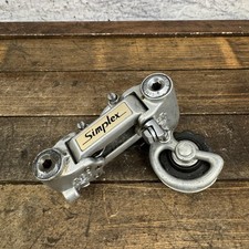 Deragliatore posteriore vintage Simplex Super LJ gabbia corta bullonato argento Francia francese