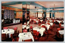 Bronze Room Dining Dance Floor Music Stage Hotel Cleveland Ohio Postcard 1955