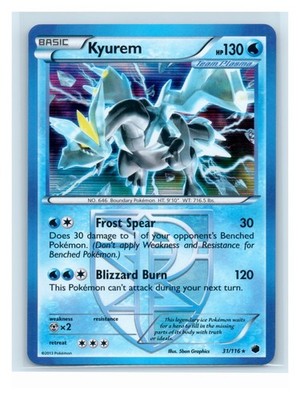 Kyurem (Team Plasma) 31/116 Holo Rare 2013 Plasma Freeze LP