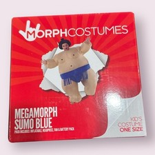 Kids Blue Inflatable Sumo Wrestler Costume Boy  s Blow Up Fat Suit Halloween