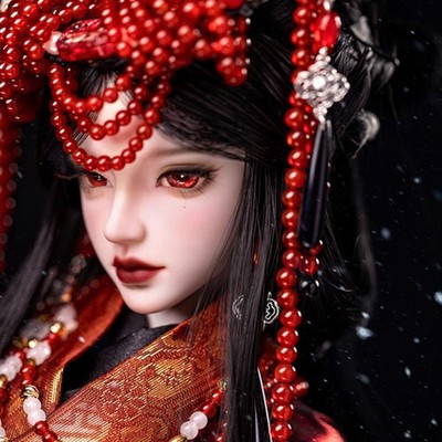  1/3 BJD Doll Resin Face Makeup Eyes Chinese Bridal Noble Style Gifts Bare Doll