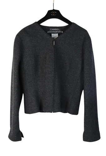 Tuta giacca lana grigia Chanel vintage 1999