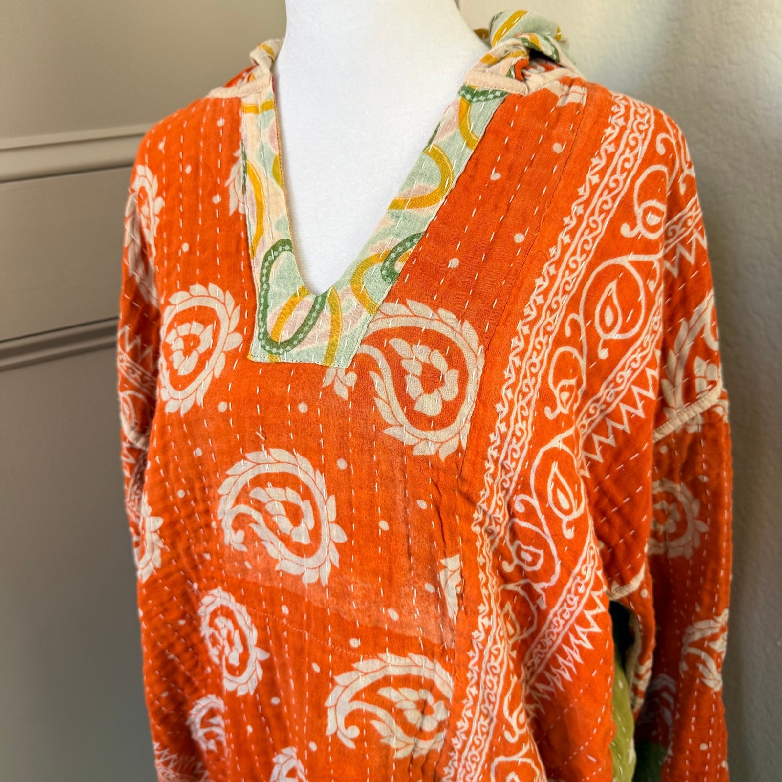 Handmade Kantha Reversable Patchwork Boho Hoodie … - image 7