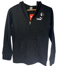 NWT Puma Hoodie Youth Large 14/16 Black Zip Up Soft Fleece Back Print Kid School