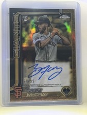 Grant McCray 2025 Topps Gilded Collection Chrome Gold Auto /99 RC Giants