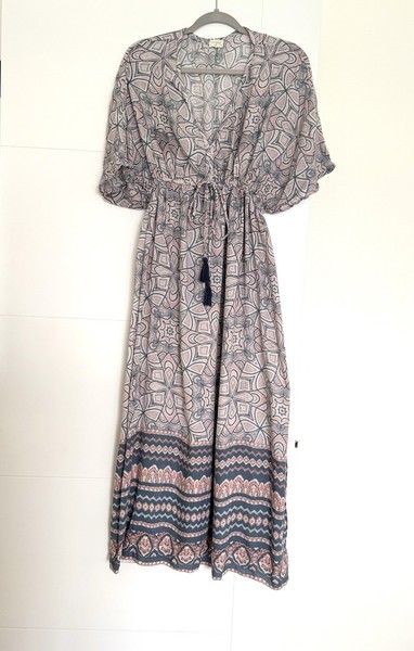 Maxi Vestido World Market Para Mujer L-XL Boho Caftán Kimono India