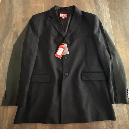 BNWT $700  Diesel J Warhols Men’s Blazer Jacket XL / XXL Black Gray 52 9XX Vtg image 9