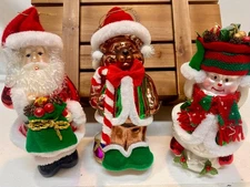 2003 Christmas Ornaments Wood Box Thomas Pacconi Teddy Bear Santa Snowman Glass