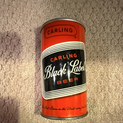 Carling Black Label 12 fl oz Beer Can Collectible Breweriana Zip Top Natick MA