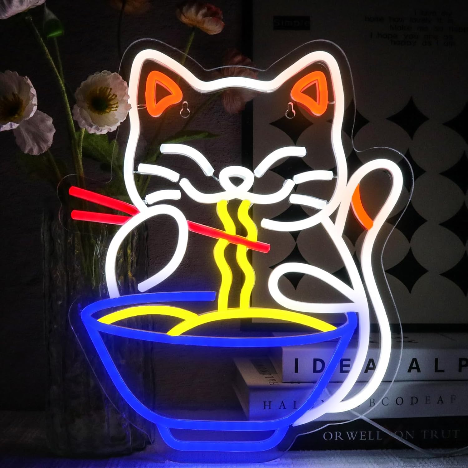 Neon Sign Gatto per Setup Gaming | Luce LED Colorata Wall Decor